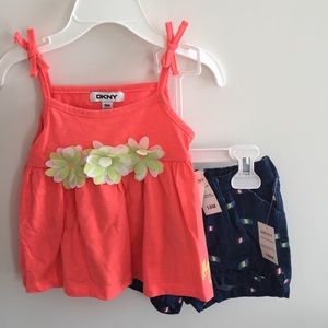 BRAND NEW DKNY TANK AND SHORTS MATCHING SET